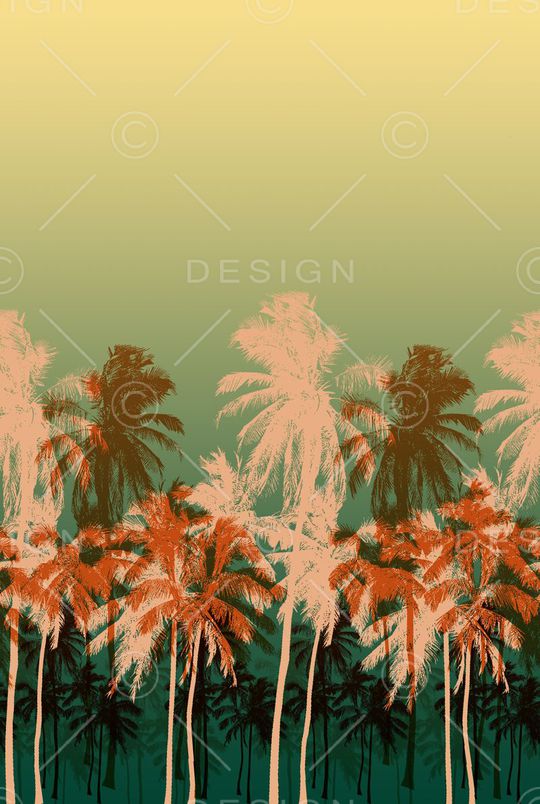 椰子树印花华亿平台图片