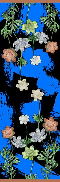 花卉丝巾长巾印花华亿平台图片