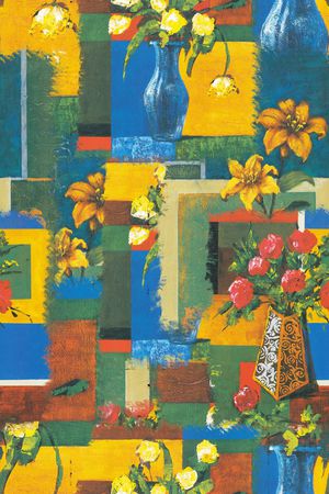 水彩花卉、抽象印花华亿平台图片