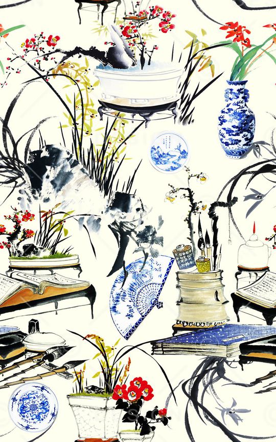 中国风印花华亿平台图片