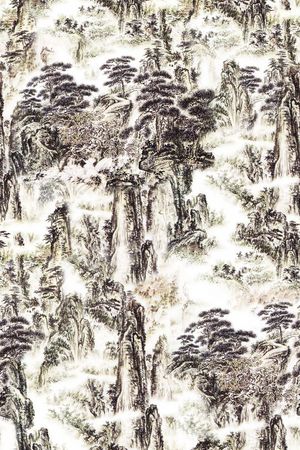 山水画印花华亿平台图片