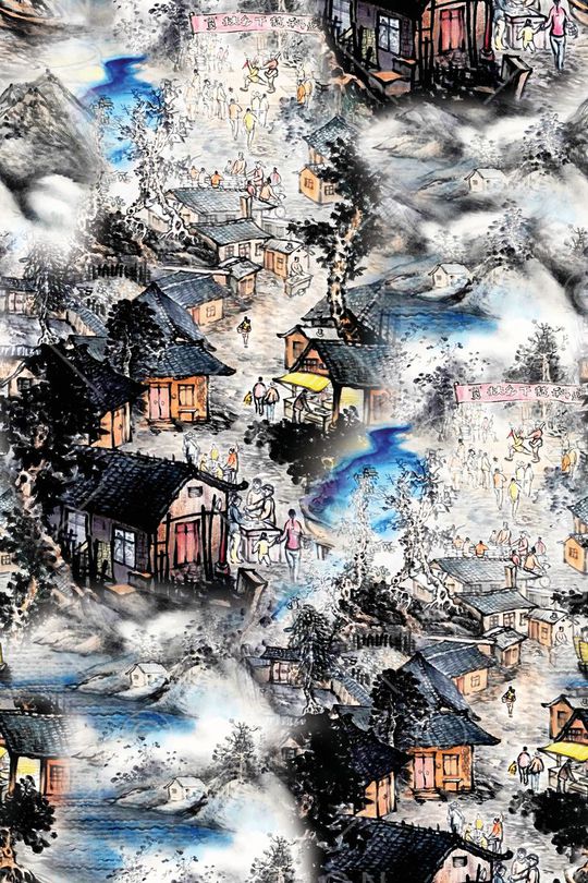 中国风印花华亿平台图片