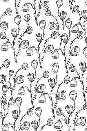 简约黑白花卉印花华亿平台图片