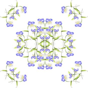 636729-清新花卉方巾