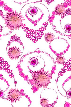 抽象手绘满版珠宝宝石印花华亿平台图片