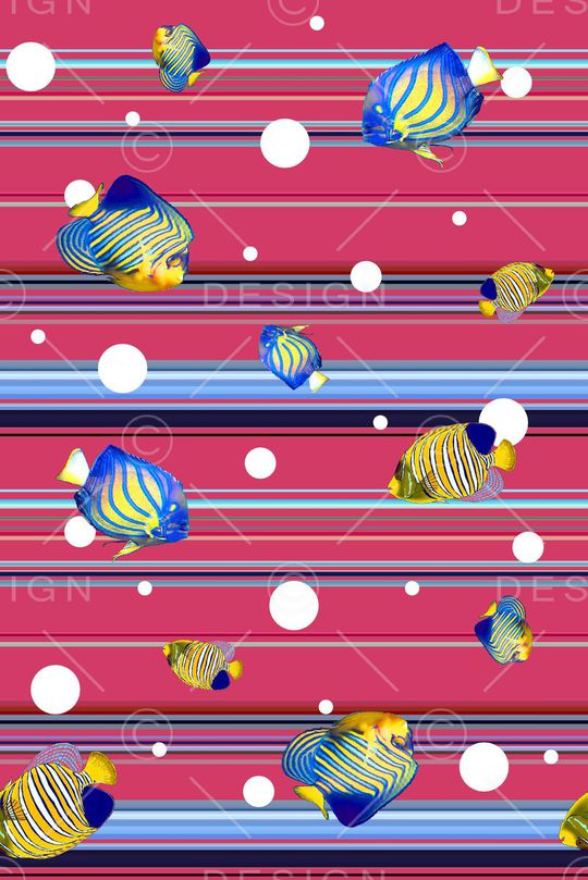 抽象手绘满版时尚波点印花华亿平台图片