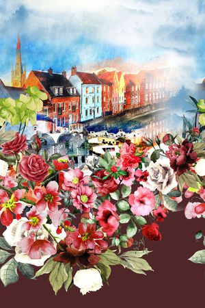 复古玫瑰花印花华亿平台图片