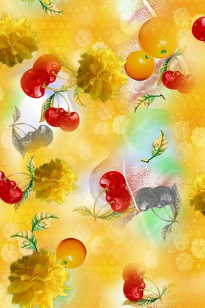 花卉印花华亿平台图片