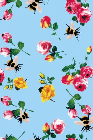 玫瑰花印花华亿平台图片