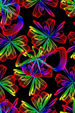 时尚抽象彩色分形几何数码印花印花华亿平台图片