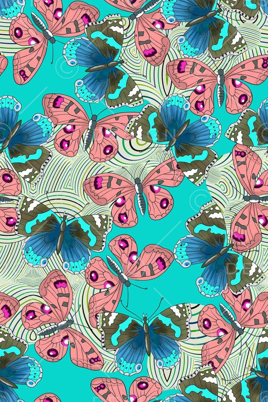 蝴蝶印花华亿平台图片