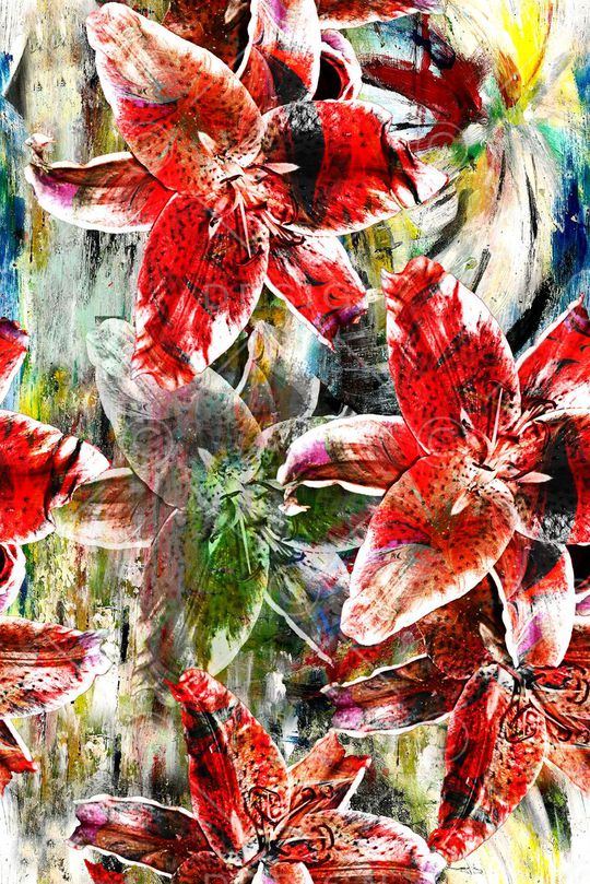 手绘花印花华亿平台图片