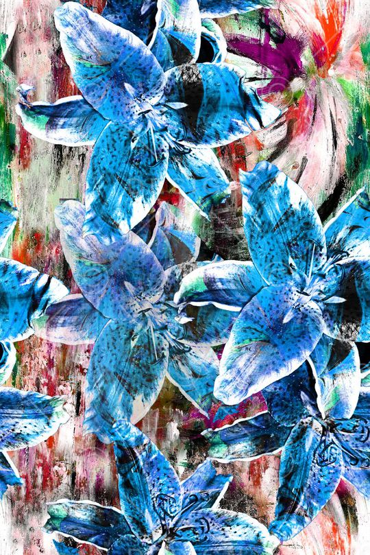 手绘花印花华亿平台图片