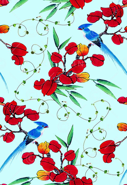 中国风印花华亿平台图片