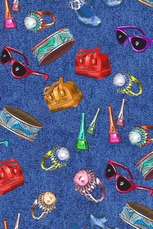 牛仔纹印花华亿平台图片