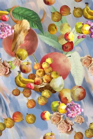 抽像花卉印花华亿平台图片