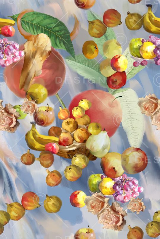 抽像花卉印花华亿平台图片