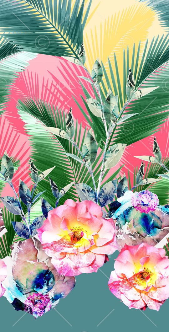 花卉、树叶、抽象效果印花华亿平台图片