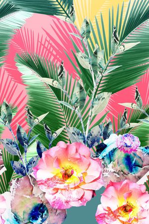 花卉、树叶、抽象效果印花华亿平台图片