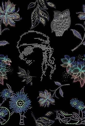 637184-实物钉珠感图案-黑