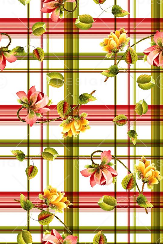 抽象手绘满版花卉印花华亿平台图片