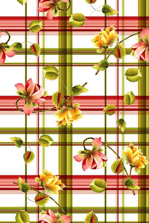 抽象手绘满版花卉印花华亿平台图片