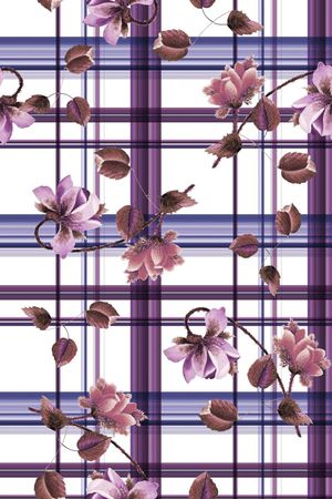 抽象手绘满版花卉印花华亿平台图片