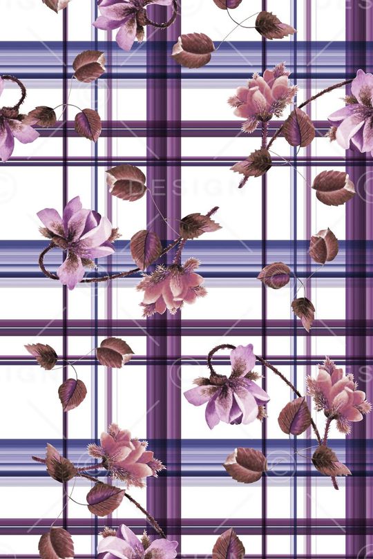 抽象手绘满版花卉印花华亿平台图片