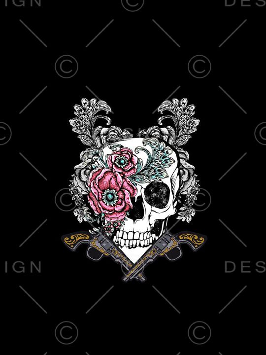 复古骷髅头印花华亿平台图片