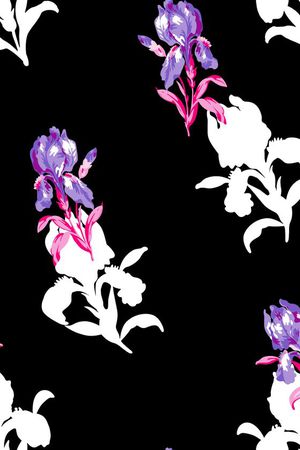 2017年春夏女装手绘花卉手绘华亿平台印花华亿平台图片