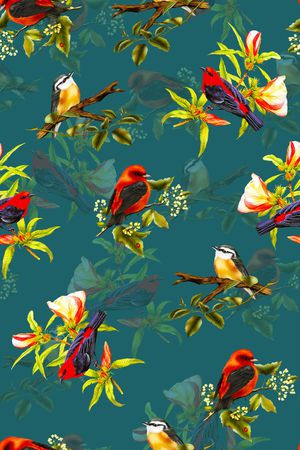 花枝叶子印花华亿平台图片