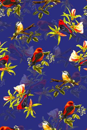 花枝叶子印花华亿平台图片