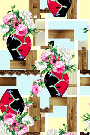 花卉印花华亿平台图片