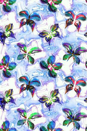 蝴蝶印花华亿平台图片