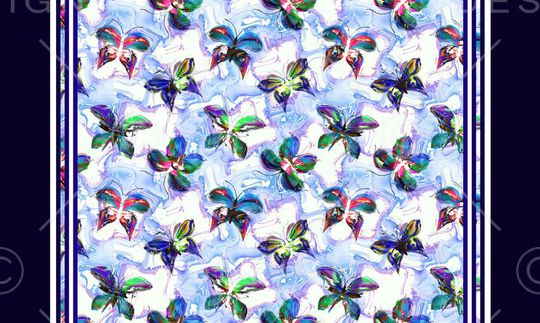 蝴蝶印花华亿平台图片