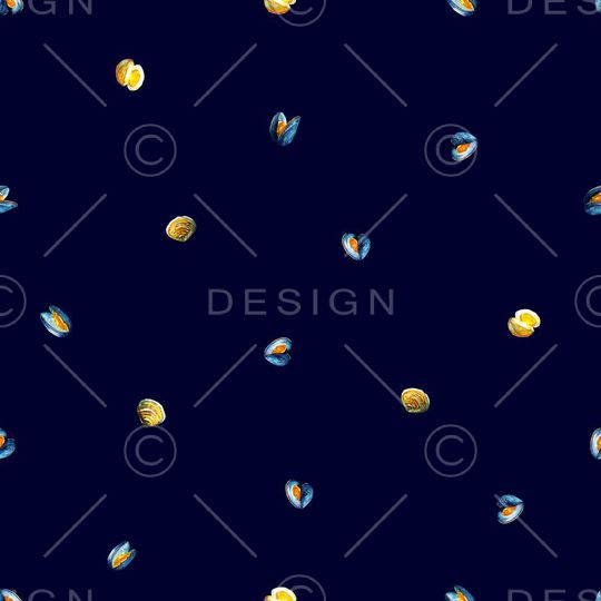 海洋生物、贝壳、手绘、男装衬衫印花华亿平台图片