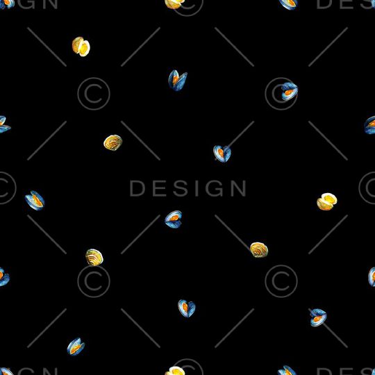 海洋生物、贝壳、手绘、男装衬衫印花华亿平台图片