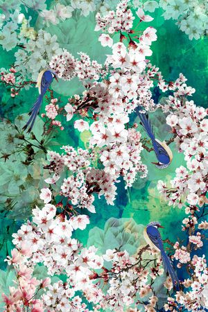 小清新花卉印花华亿平台图片