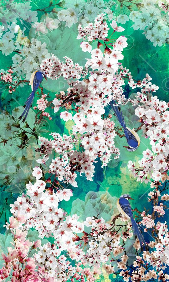 小清新花卉印花华亿平台图片