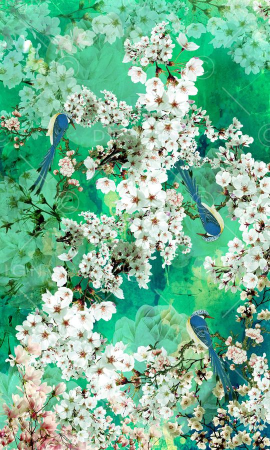 小清新花卉印花华亿平台图片