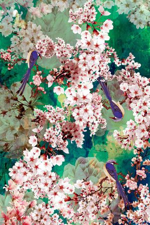 小清新花卉印花华亿平台图片