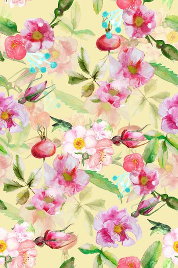 637714-清新手绘水彩花卉--2