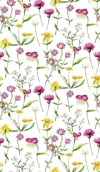 637718-手绘清新水彩田园花卉