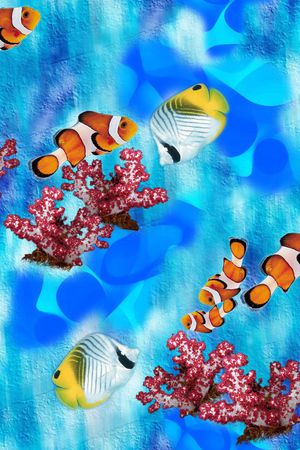 热带鱼印花华亿平台图片