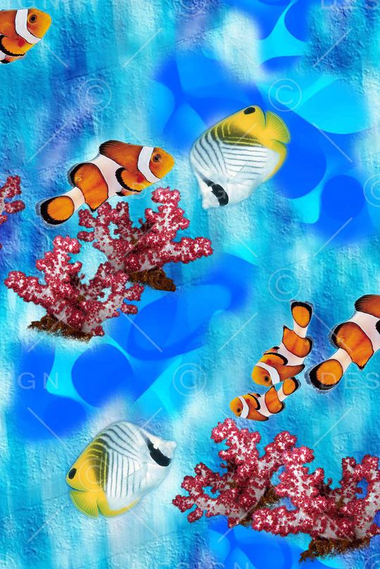 热带鱼印花华亿平台图片