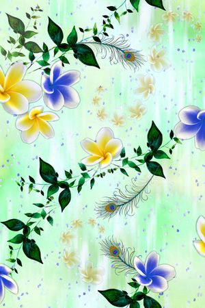 花枝叶子印花华亿平台图片