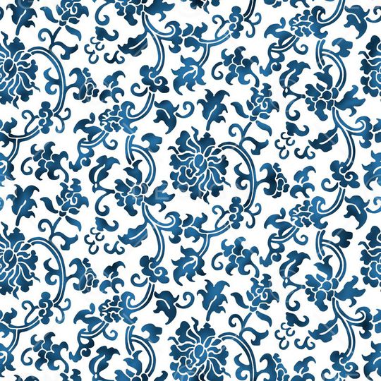 青花瓷印花华亿平台图片