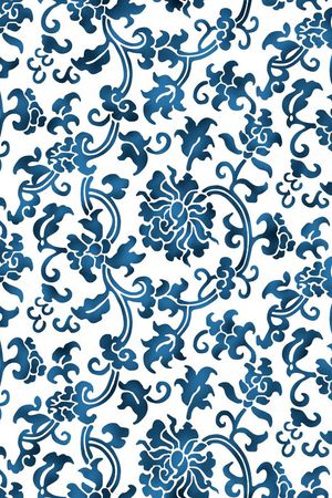 青花瓷印花华亿平台图片