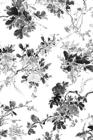 工笔画印花华亿平台图片