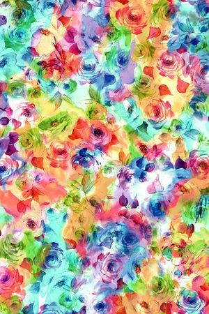 大牌手绘花卉拼贴华亿平台印花华亿平台图片